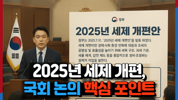 2025년 세제개편, 국회 논의 핵심 포인트 미리 읽기